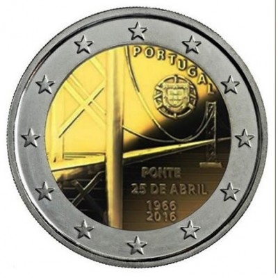 PORTUGAL 2 Euro Pont du 25...