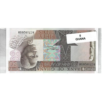 Lot de 5 billets de Banque neufs du Ghana tous différents