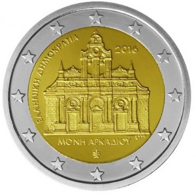 GRECE 2 Euro Monastère d'Arkadi 2016 UNC