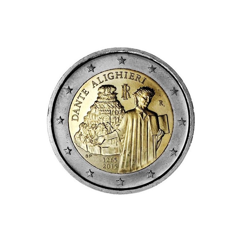 ITALIE 2 Euro Commémorative 750e Naissance de Dante Alighieri 2015 UNC