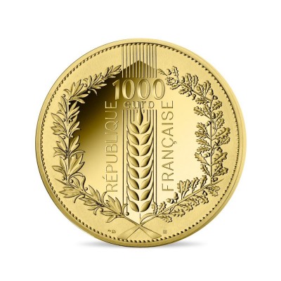 FRANCE 1 000 Euro Or 999/1000 Laurier 2021 BU